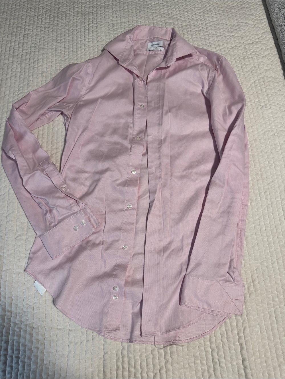 Calvin Klein Light Pink Slim Fit Button-Up Shirt